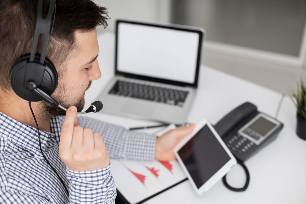 Businessman talking on the phone